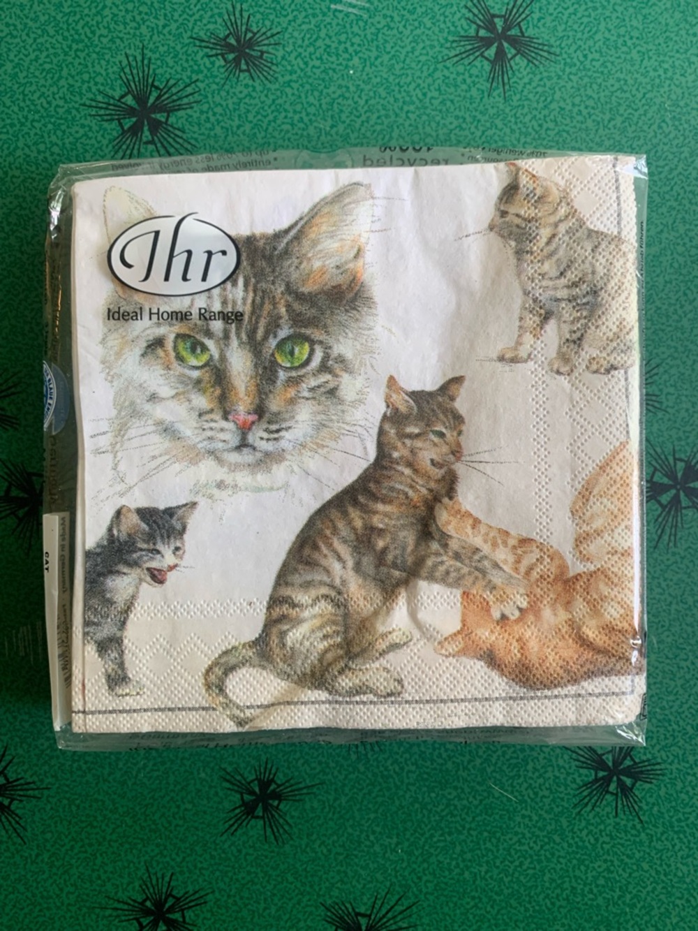 Ideal Home Range CATS Cat Lovers 10” square 3 ply cocktail napkins 20 pack